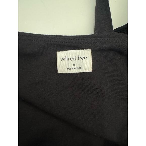 Aritzia Wilfred Free Bodysuit Thong Stretch‎ One Shoulder Spaghetti Black M - Picture 4 of 8